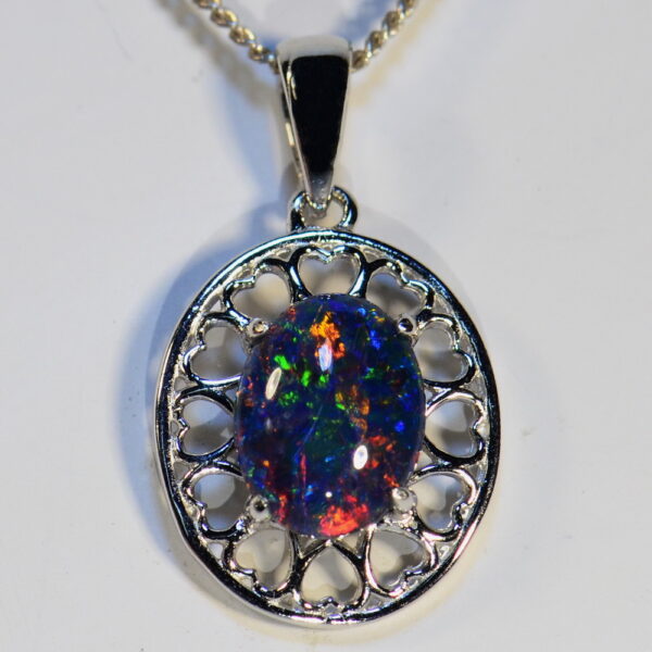 Wonderful Solid Sterling Silver Australian Opal Pendant (15351) FREE ...