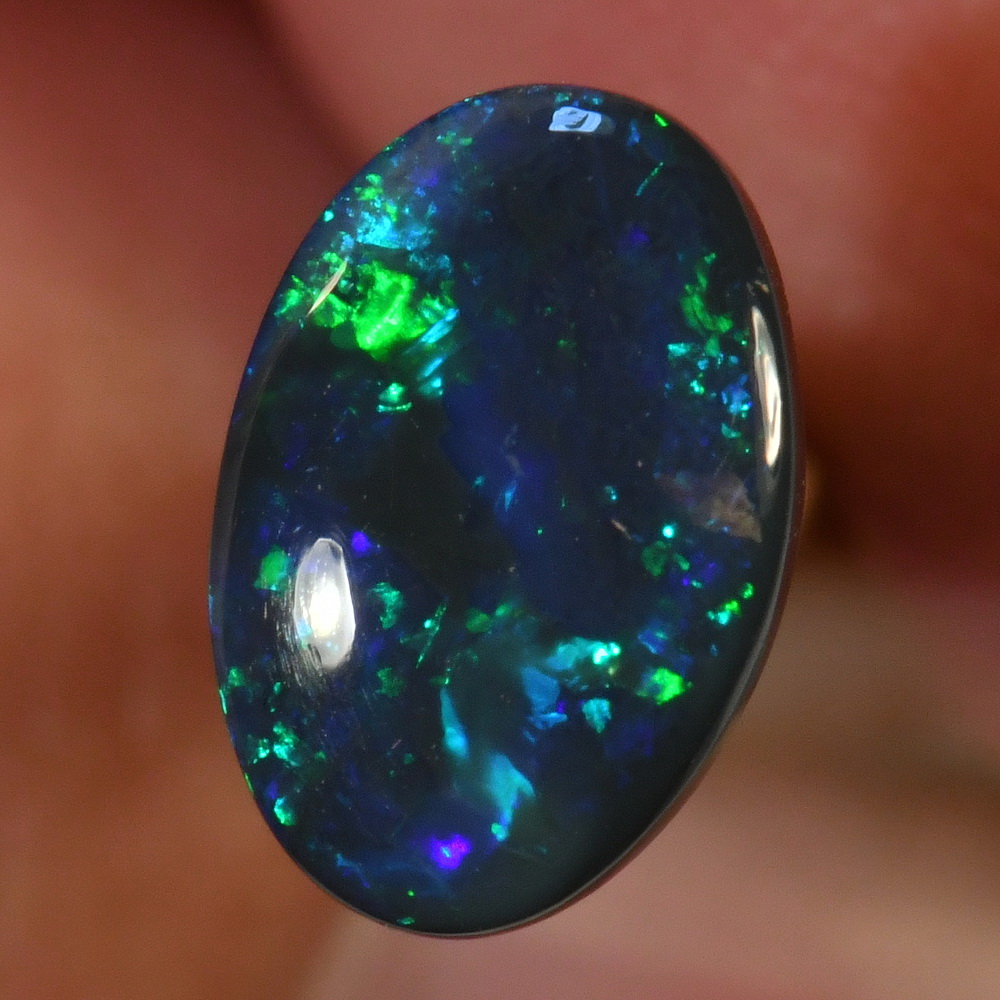 N1 Dark Natural Solid Lightning Ridge Black Opal (16325) - Just Opal